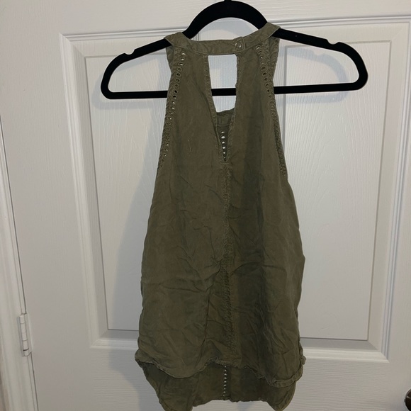 cloth & stone Tops Army Green High Neck Tank Top Poshmark